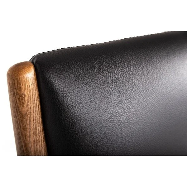 Modrest Fulton Modern Black Lounge Chair & Ottoman