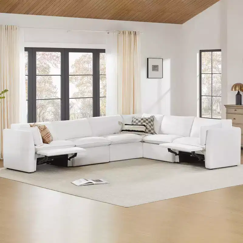 Spruce & Spring Power Reclining Sectional Sofa Couch