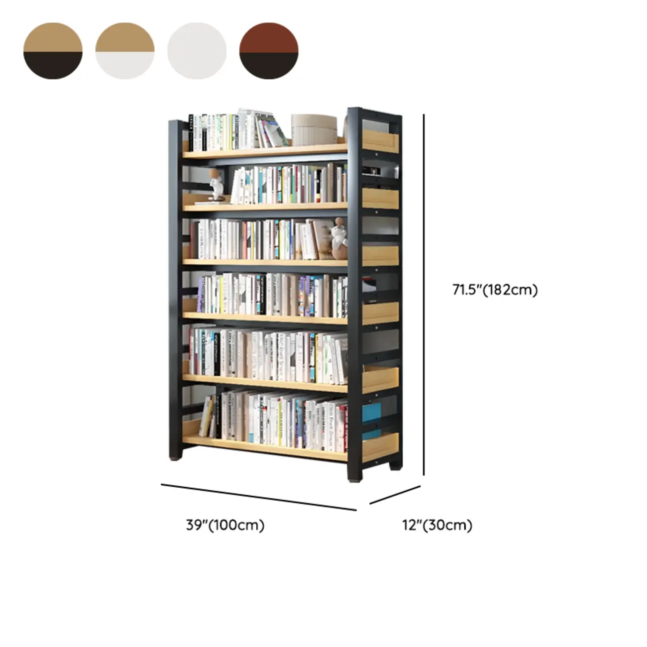 Modish Multi-Layer Open Back Wooden Tall Bookshelves
