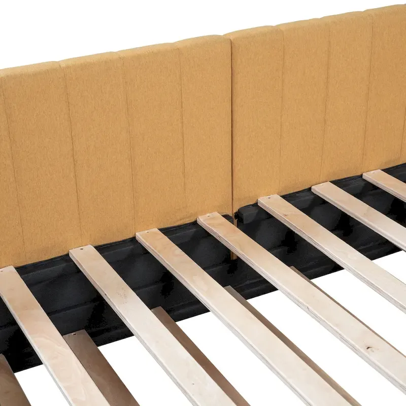 Twin Linen Daybed with Trundle and Semi-Closed Design