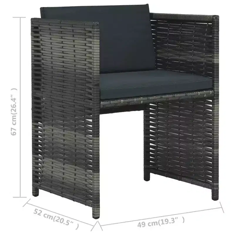 vidaXL Garden Dining Set Grey and anthracite