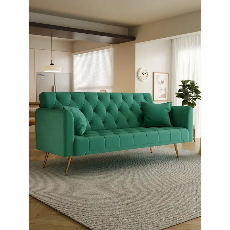 Upholstered Convertible Double Folding Sofa Bed - 19.00 x 71.00 x 30.00