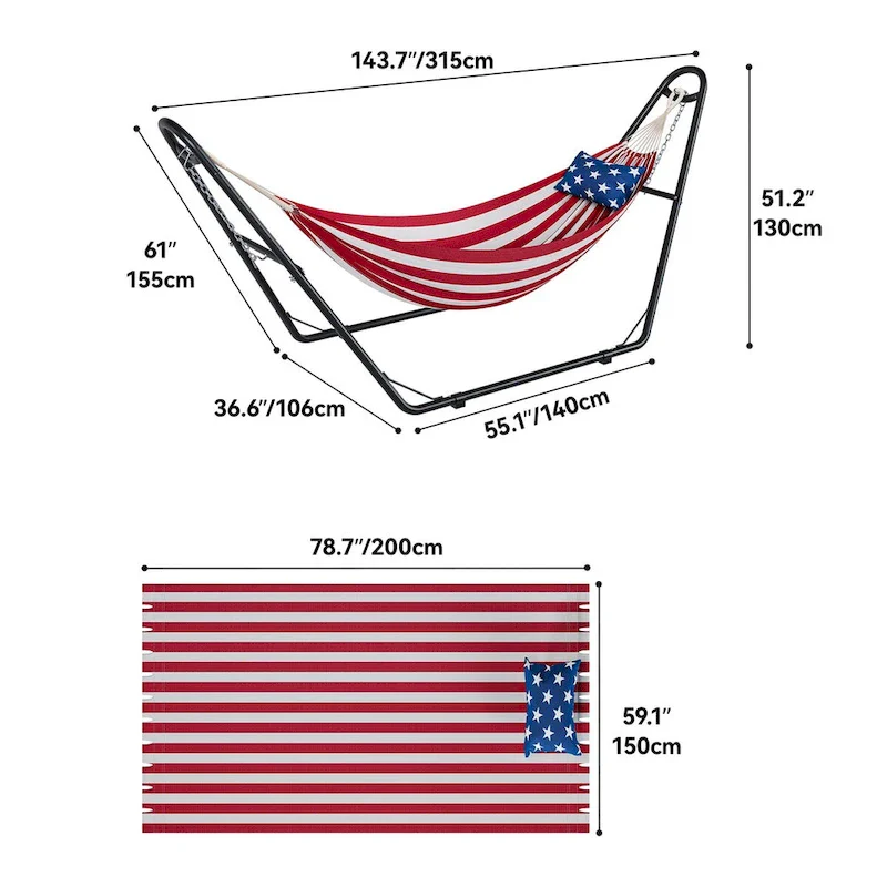 Sigle 2 Person Classic Hammock with Stand