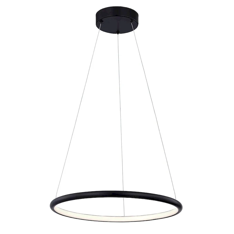 Justice Design Group Circola 17  LED Ring Pendant - Matte Black Finish