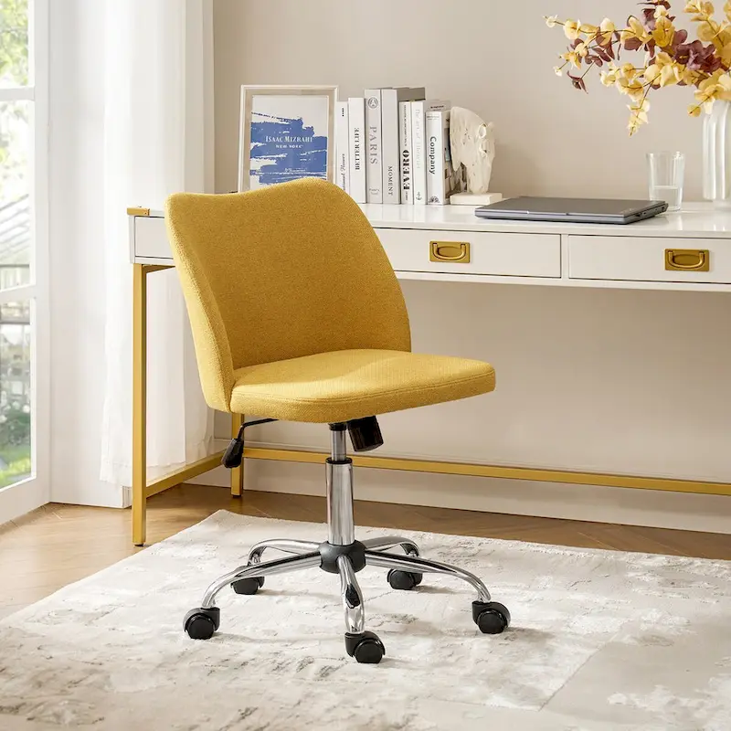 Sergio Modern Armless Office Chair with Mental Leg by HULALA HOME