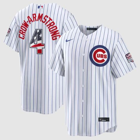 Chicago Cubs Pete Crow-Armstrong White USA 250 Fourth of July Home Stadium Jersey