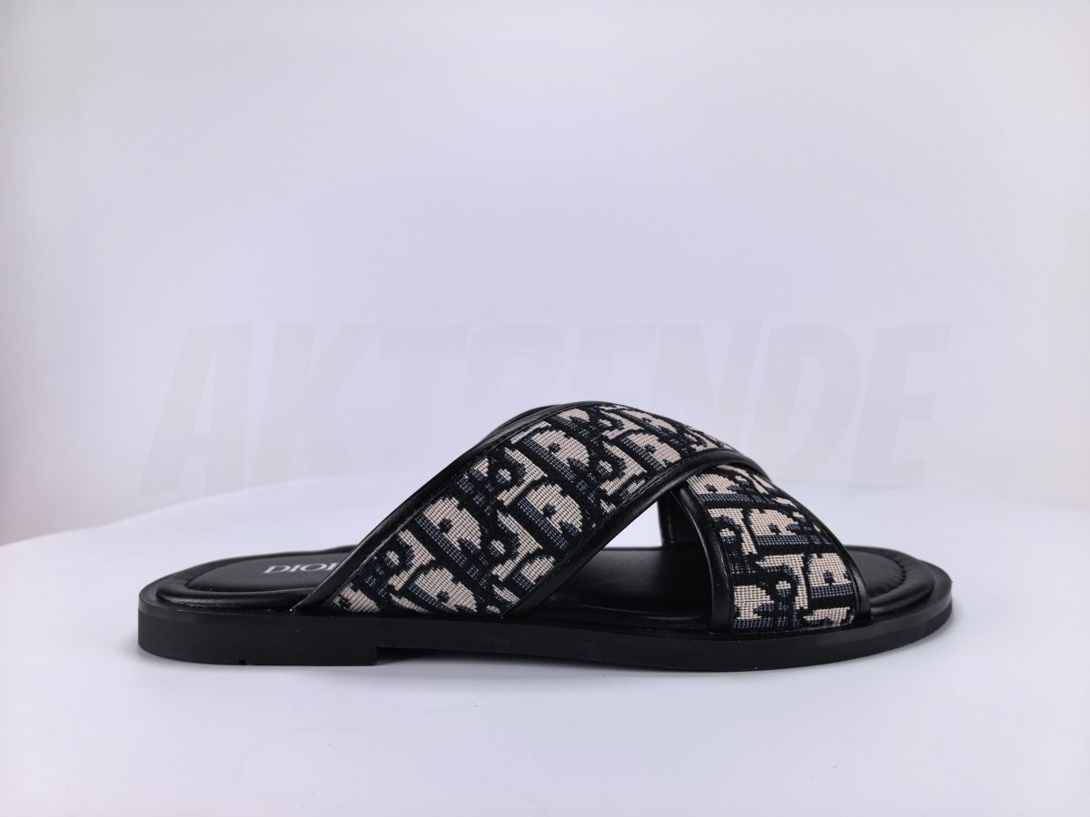 Dior Alias Slide Oblique Cross‑Strap Sandal - Aktrende