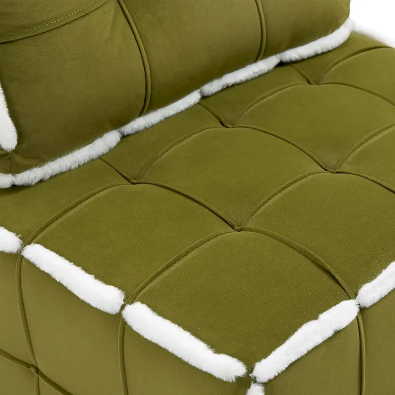 Upholstered Deep Seat Armless Chair Accent Single Lazy Sofa Lounge