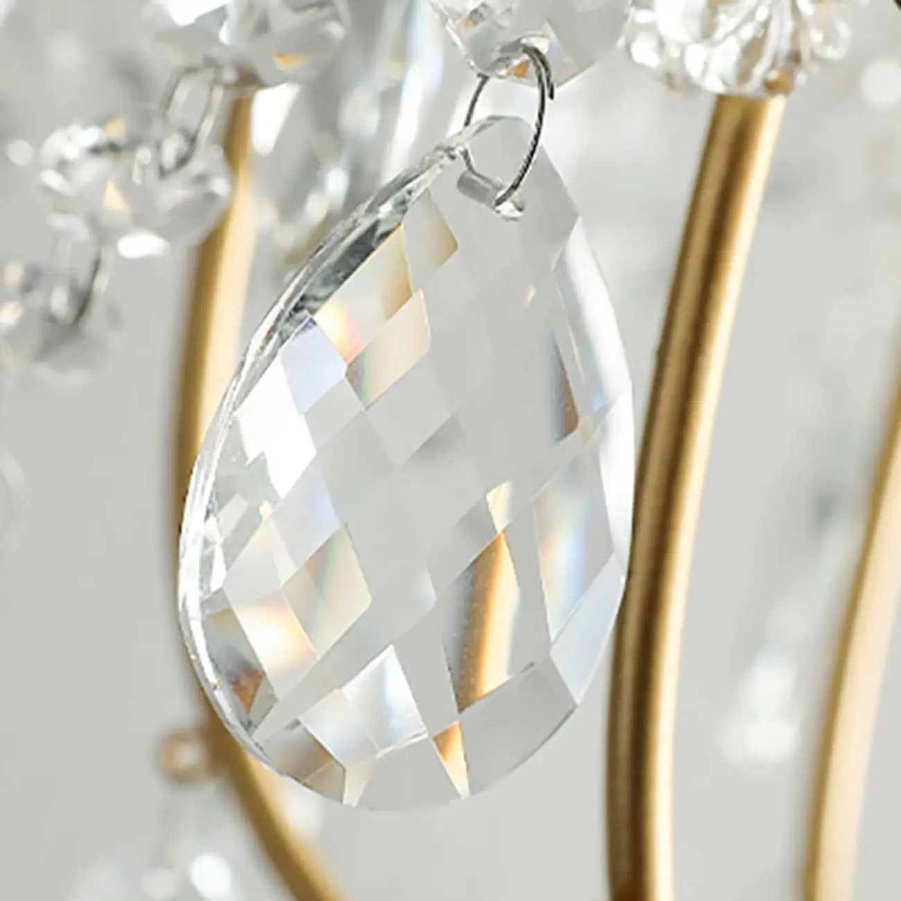 Elegant Gold Crystal Mini Kitchen Pendant Light Adjustable Chain