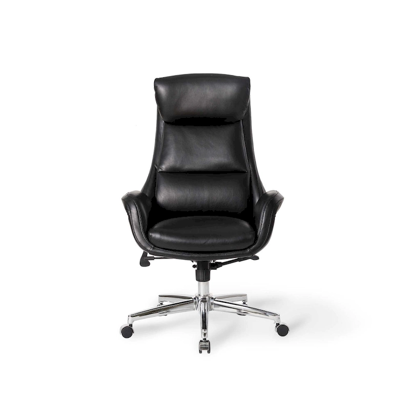 Modern High-Back Leatherette Adjustable Swivel Executive Office Chair by Glitzhome