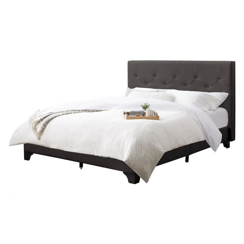 Nova Ridge Upholstered Button-Tufted Bed Frame, Full