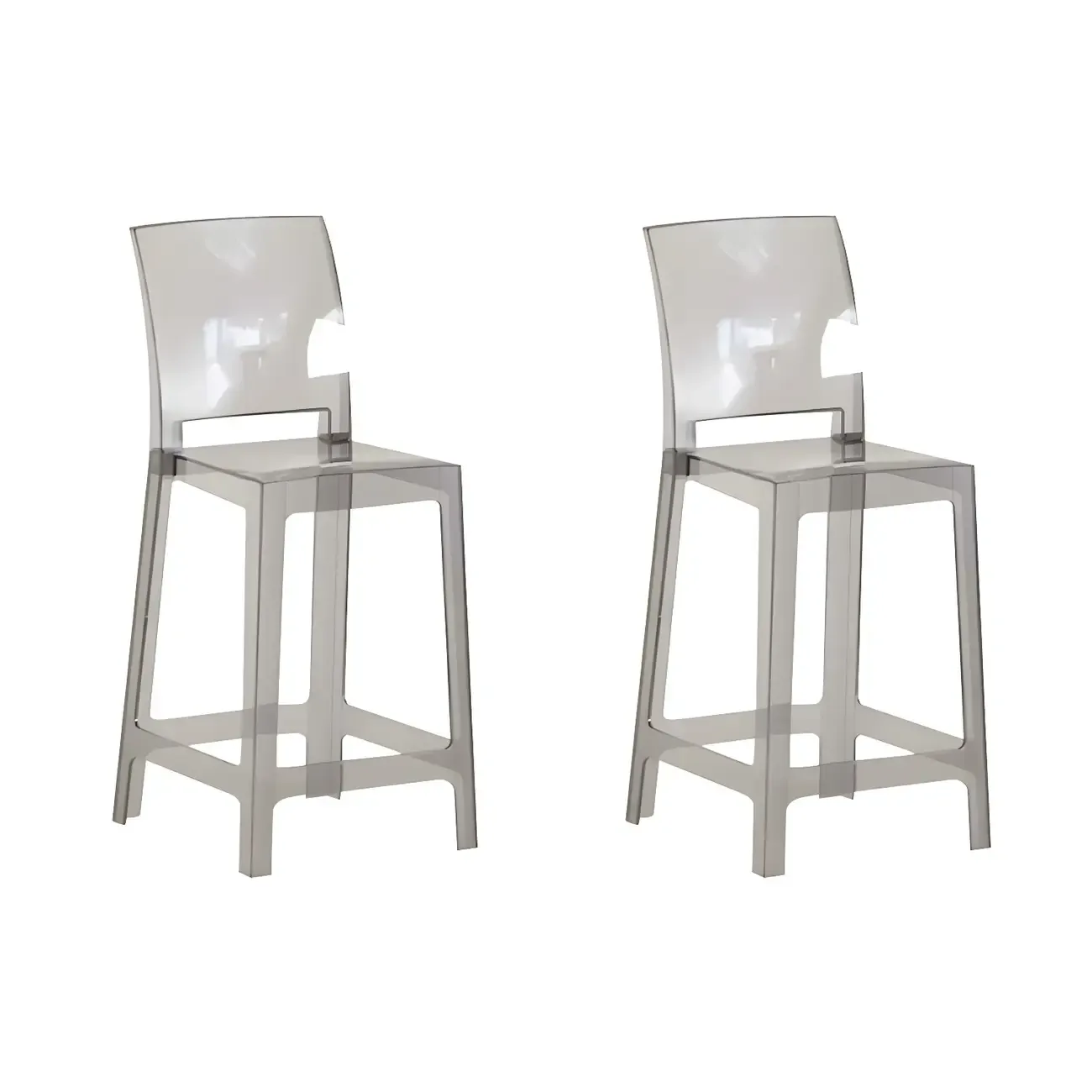 Modern Acrylic Smooth Elegant Circular Backrest Bar Stool