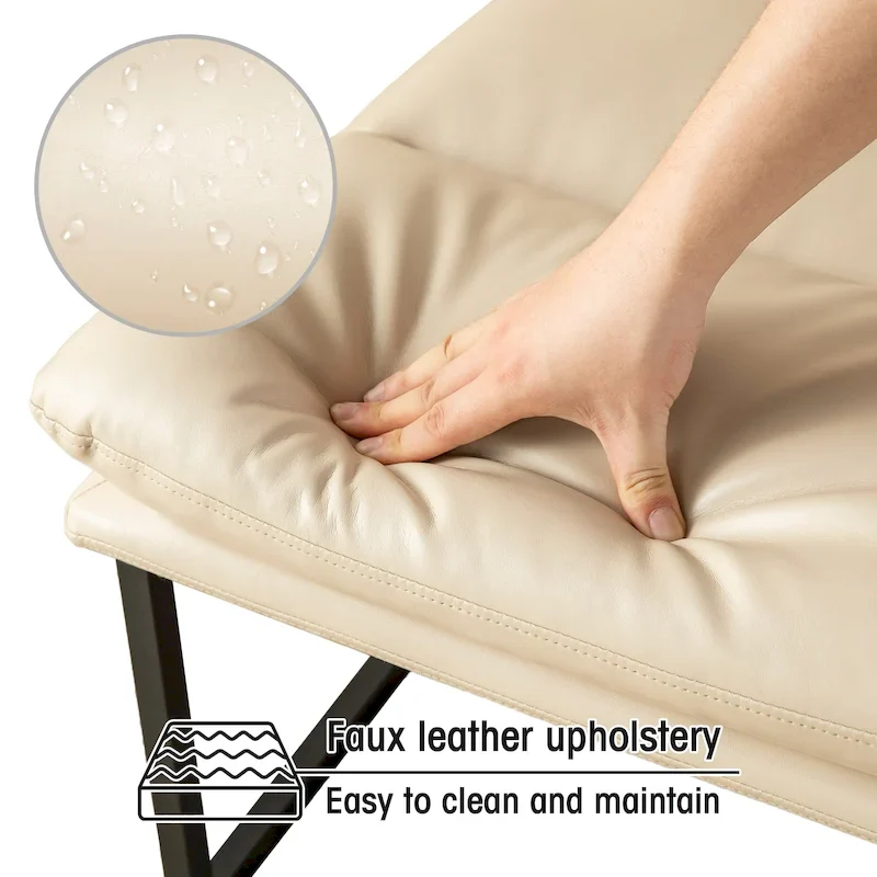 Glitzhome 30.25H Modern Soft PU Leather Armless Accent Chair