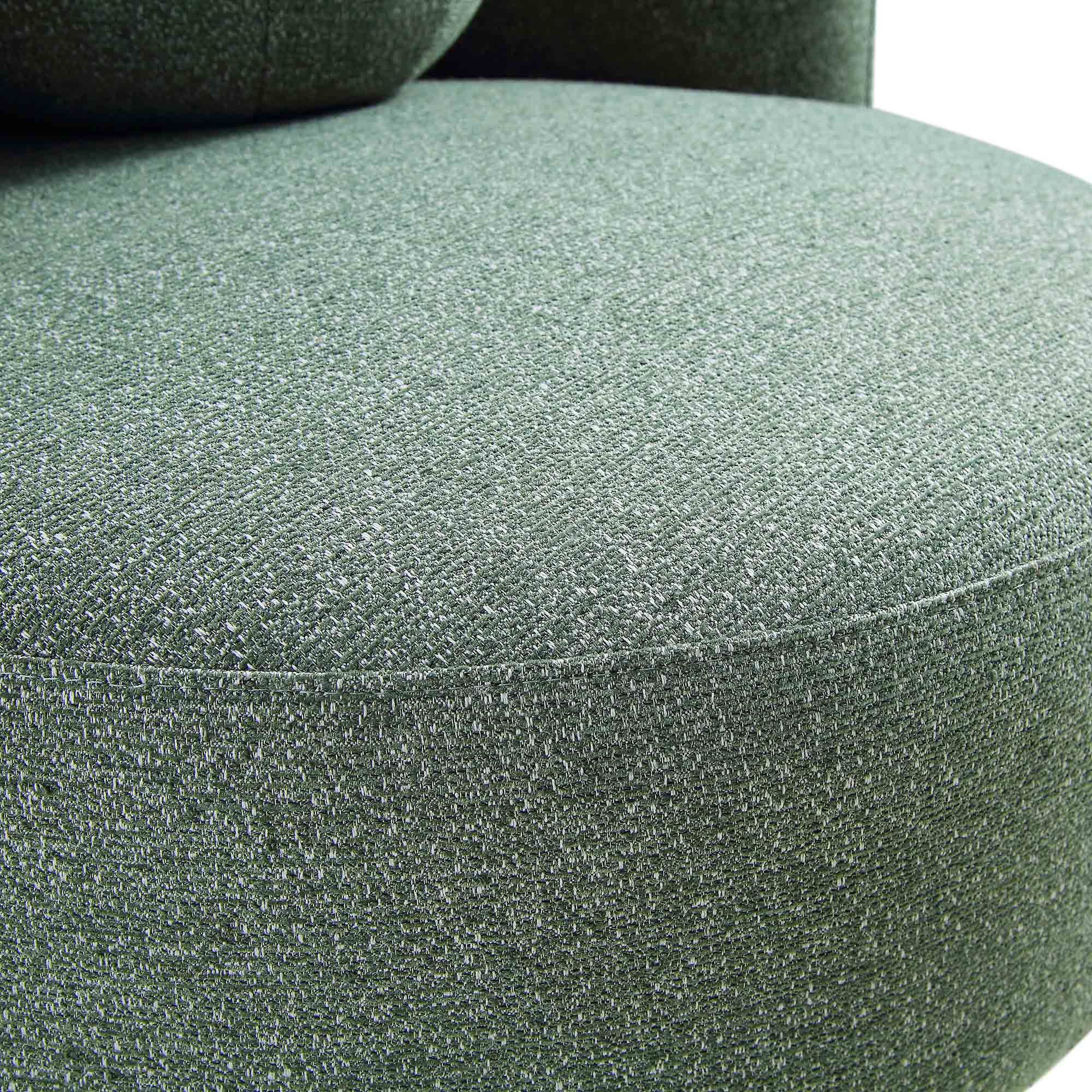 Armchair with Ball Cushion, Spruce Green Textured Fabric