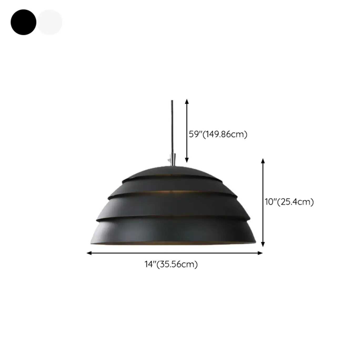 White Layered Iron Dome Kitchen Pendant Light