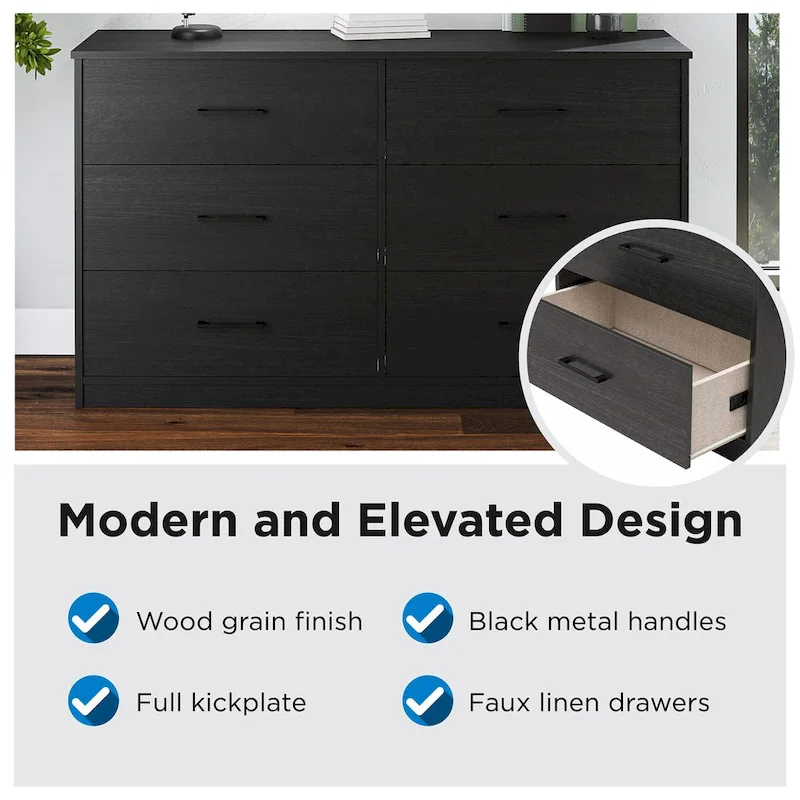 BrEZ Build Pearce Wide 6 Drawer Dresser