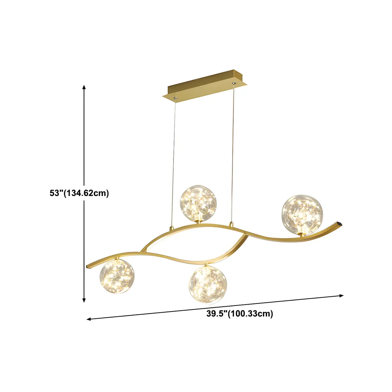 Modern Adjustable Clear Glass LED Pendant Light