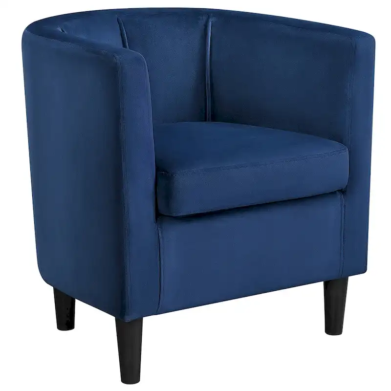 Modern Barrel-shaped Chair Upholstered Velvet Club Chair