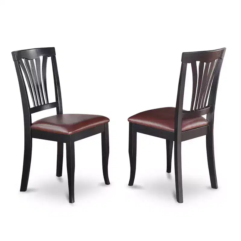 HomeStock 3-Piece Black and Cherry Finish Solid Wood Top - Dining Room Set - Seats-4