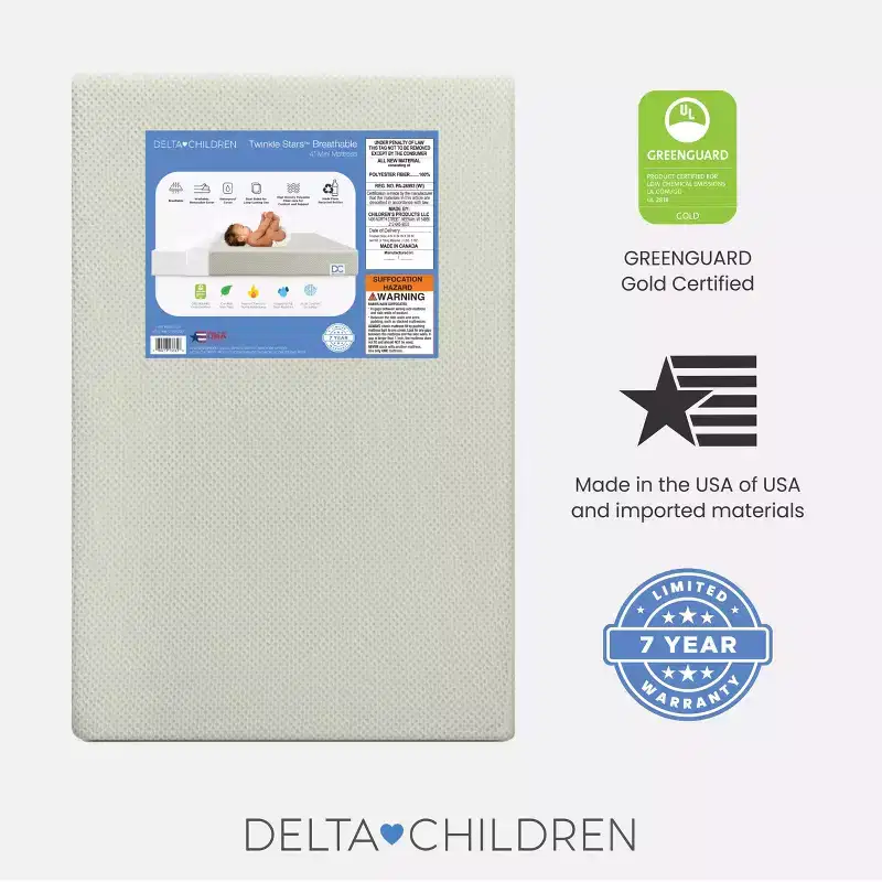 Delta Children Twinkle Stars Breathable Mini Crib Mattress