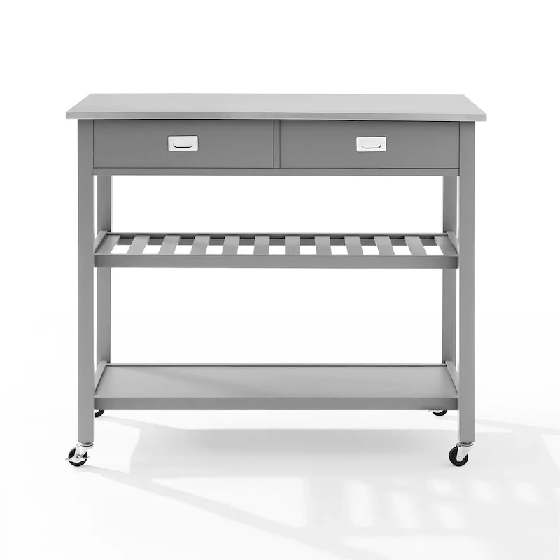 Chloe Stainless Steel Top Kitchen Island/Cart - 37H x 42W x 20D