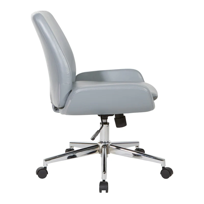 Office Chair with Faux Leather and Chrome Finish Base