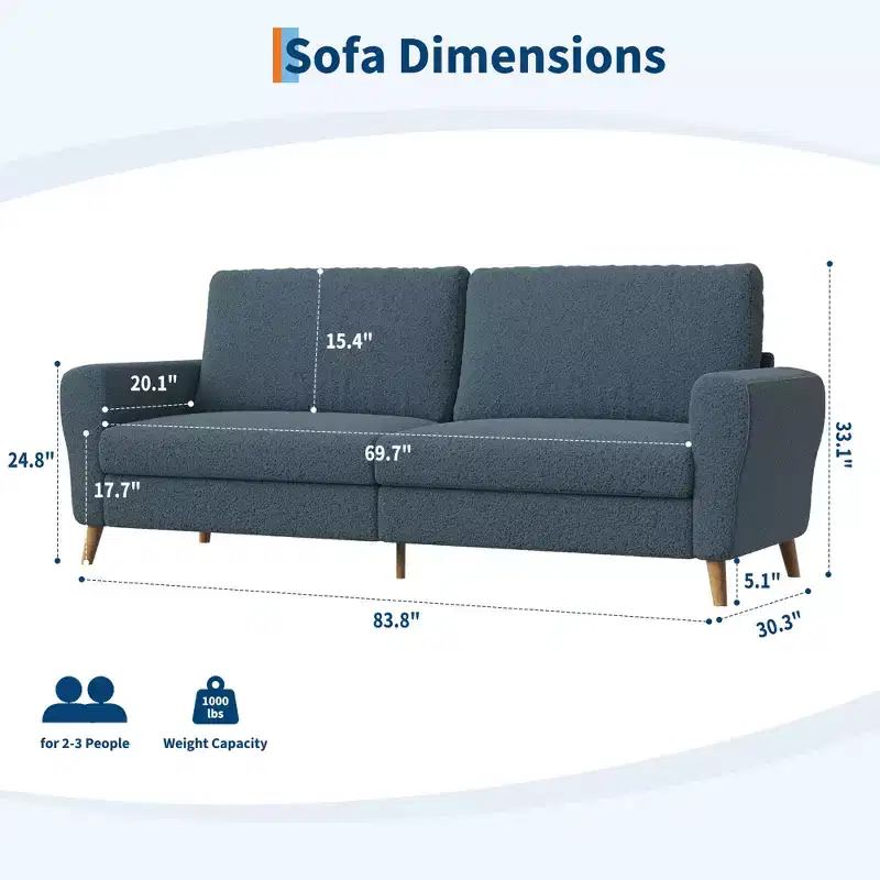 Lambswool Sofa with Streamlined Design, Soft Lambswool Material, Comfortable Seating, Durable Frame, Elegant Style
