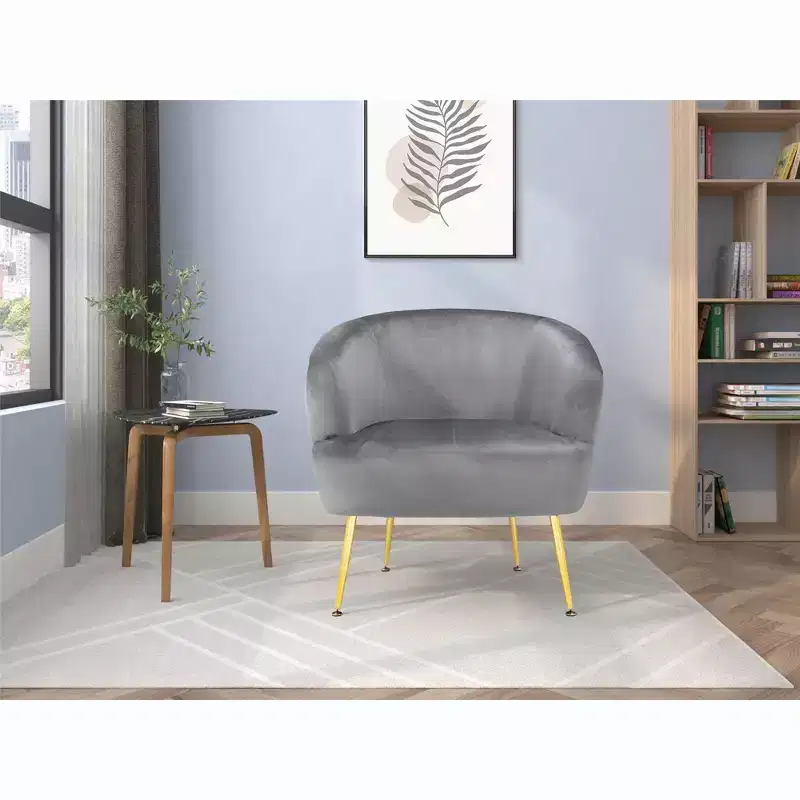 Ren Home Kara Accent Chair with Gold Legs