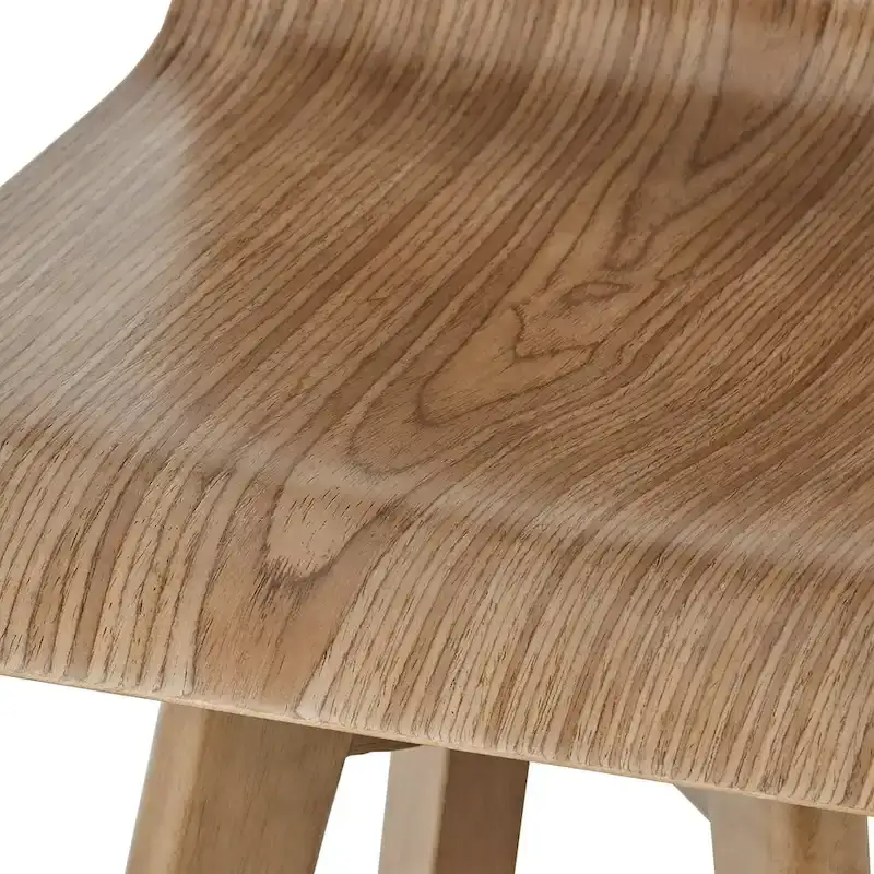 Mid-Century Modern Swivel Wood Stool