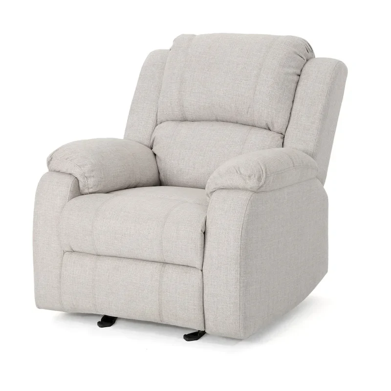 Slate / Beige / Grey Polyester Fabric Gliding Recliner with Pillowtop Arms – Classic Style, Seats 1