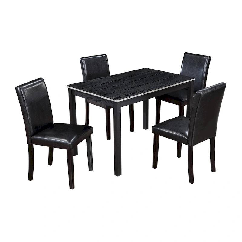 5 Piece Wooden Dining Table Set