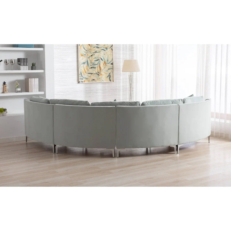 136 Velvet Semicircle couch Modular Curve Sectional Sofa