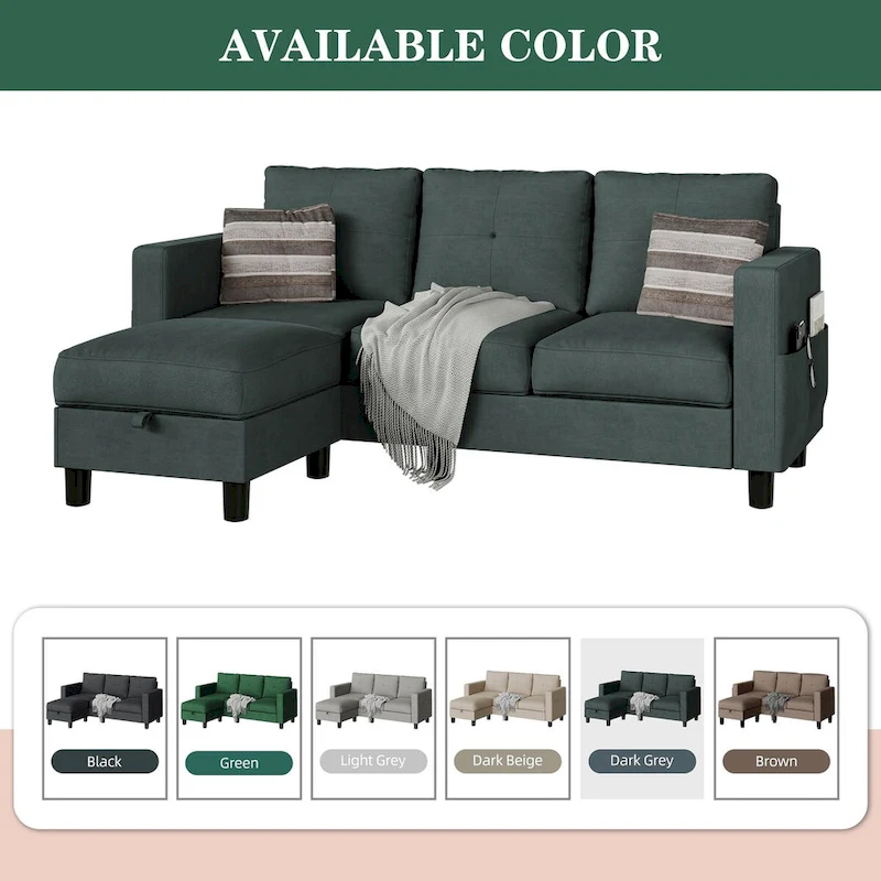 Futzca Convertible Sectional Sofa Couch, L Shaped Couch Sofa
