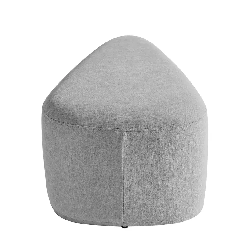 Triangular Chenille Fabric Pouf Ottoman