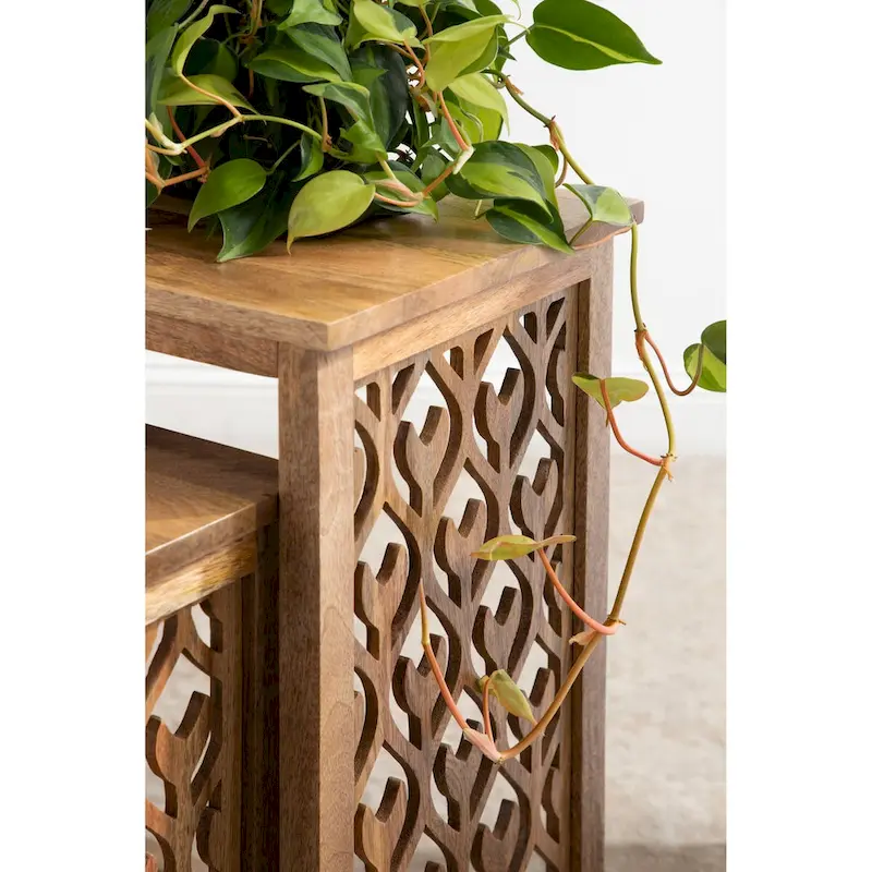 Kate and Laurel Karni Wooden Nesting Tables - 2 Piece
