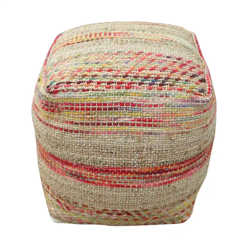 Caiman Handcrafted Boho Fabric Pouf by