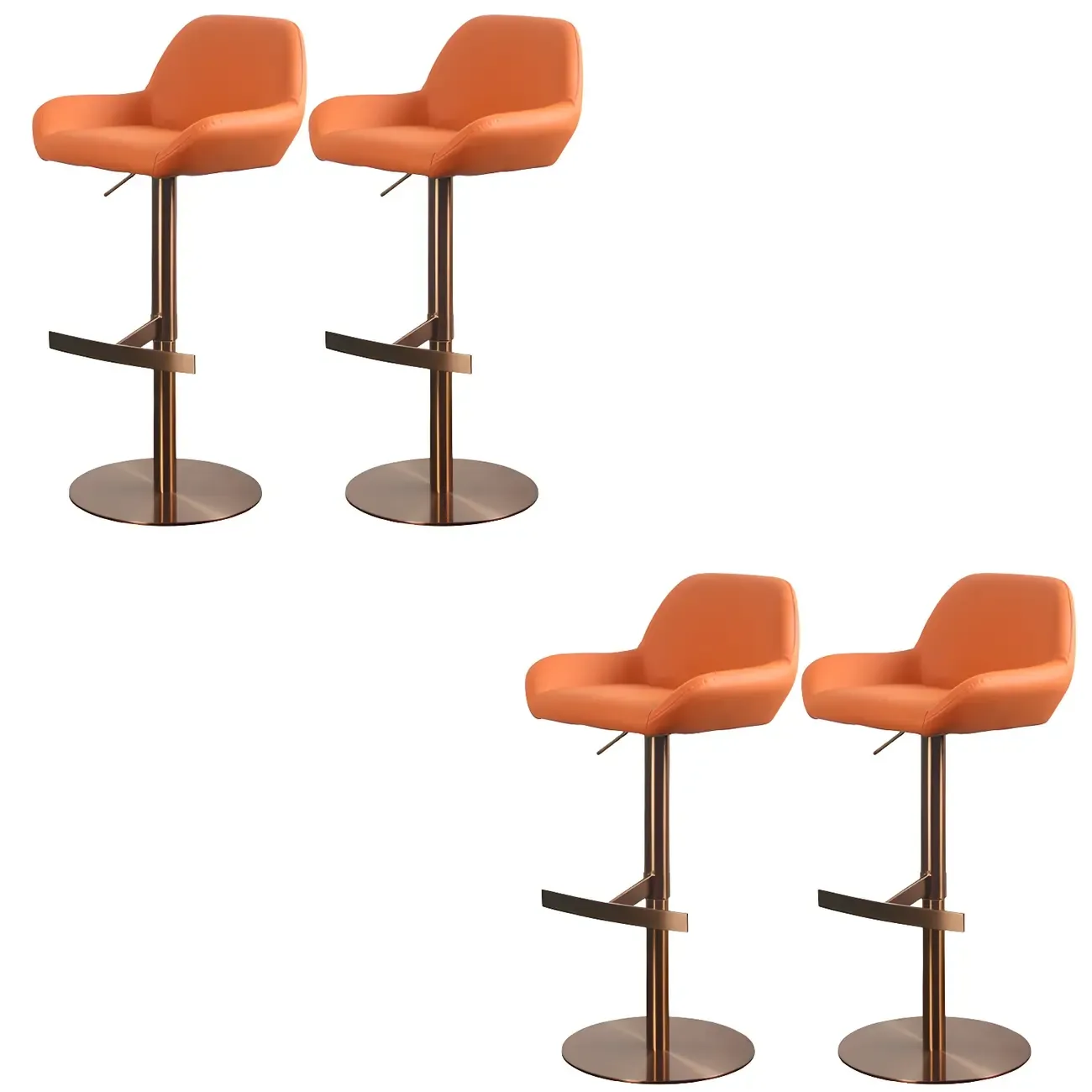 Glossy Metal Bucket Swivel Adjustable Bar Stools