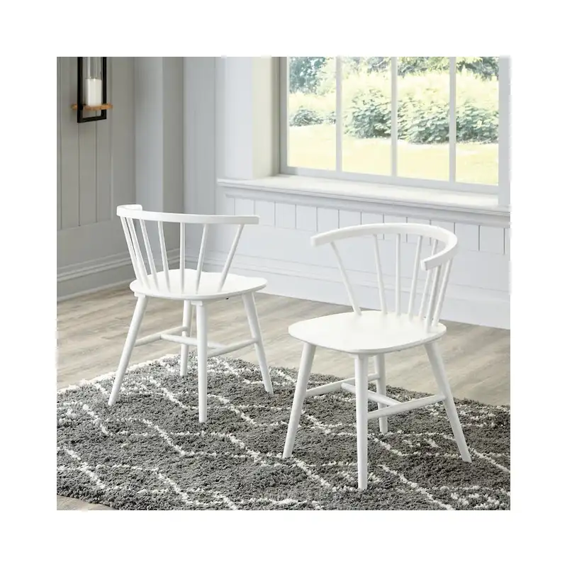 White Solid Wood Dining Chairs Set of 2 - 22W x 21D x 30H