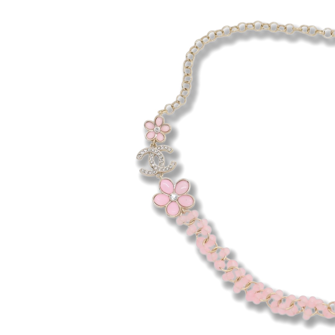 CCN531 Chanel pink pearls choker necklace - ccjewelryacc