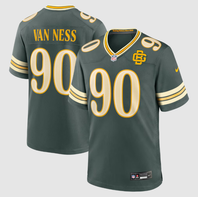 Green Bay Packers Lukas Van Ness Green 2026 Rivalries Collection Jersey