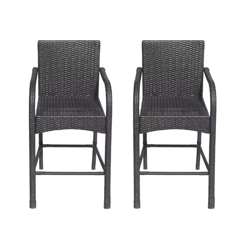 Christopher Knight Home Cascada Outdoor Wicker 30 Inch Barstools (Set of 2)