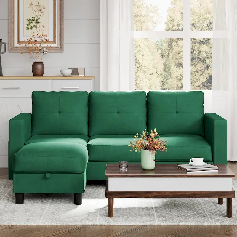 Futzca Modern L-shaped Convertible Sectional Sofa w/ Reversible Chaise