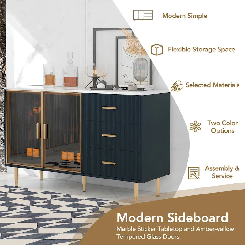 Modern Sideboard MDF Buffet Cabinet