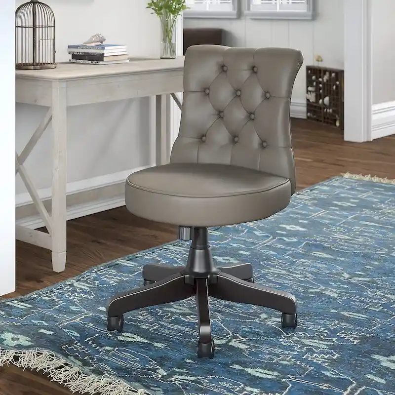 Mid Back Tufted Office Chair with Adjustable Height