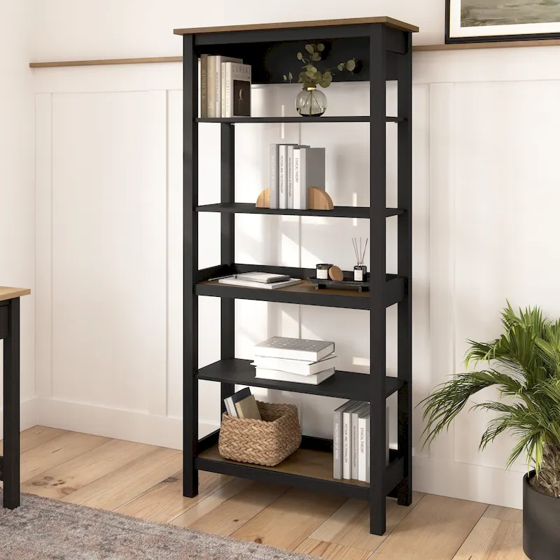 Mayfield Tall 5 Shelf Bookcase with Adjustable Shelves
