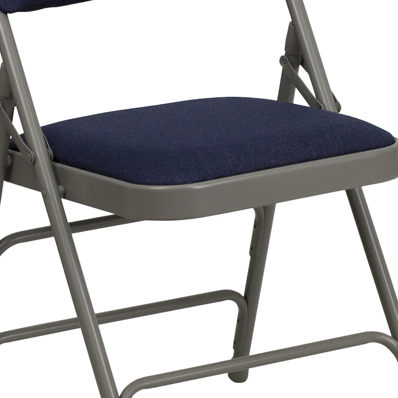 Set of 2 Metal Folding Chairs with Padded Seats
