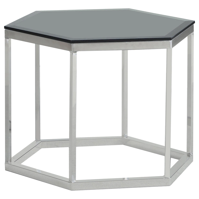 Hexagon Glass Top Accent Table