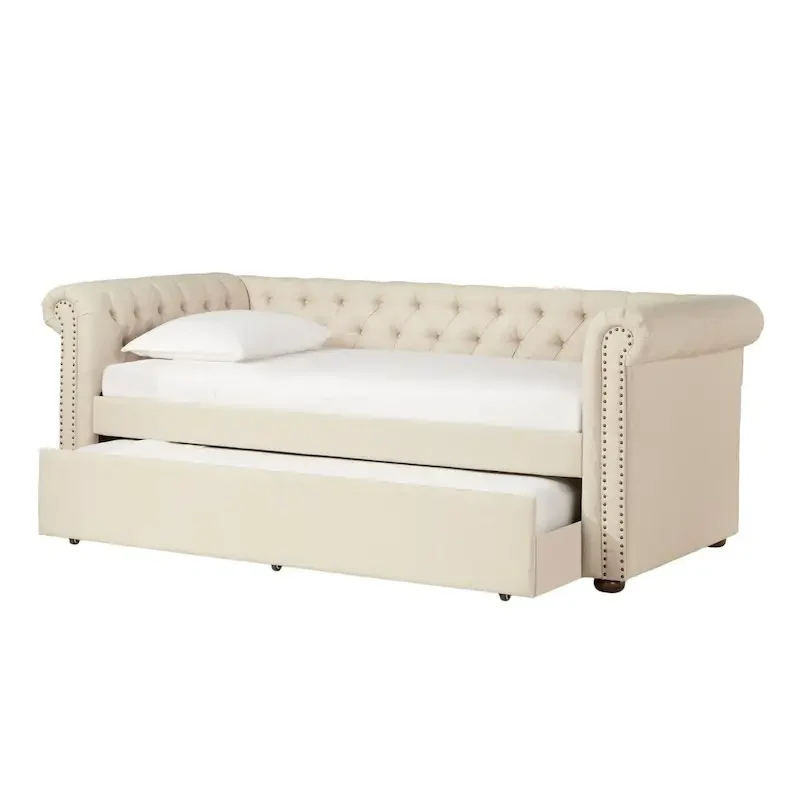 Classic Upholstered Twin Daybed with Optional Trundle