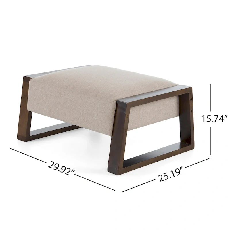 Harper Modern Beige Upholstered Ottoman