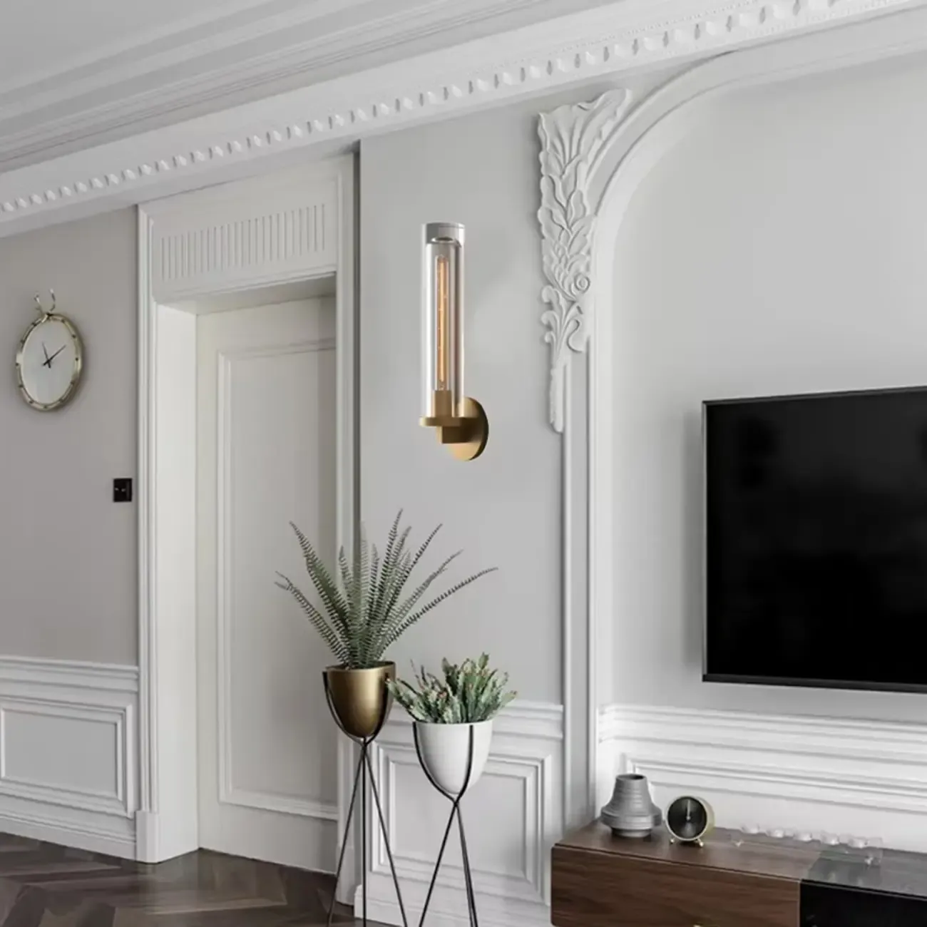 Mini Metal Crystal Cylinder Modern Wall Sconce Light